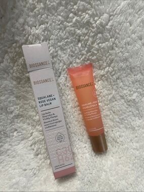 New Biossance squalane + rose vegan lip balm